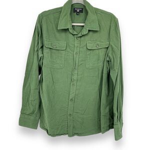 True Religion Forest Green Long Sleeve Utility Button Up Shirt Men's L